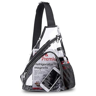 China Transparent PVC Clear PVC Sling Bag Stadium Approved, Backpack With Adjustable Strap, Transparent Sling Backpack for sale