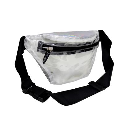 China Water Proof PVC Sports Waist Bag Waterproof Fanny Pack Women Belt Laser PU Pussy Pack Waist Bag For Women for sale