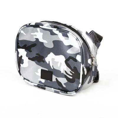 China LOGO Travel Sports Fanny Bag Custom Made Washable Camouflage PU Waist Pack Leather Bum Bag Mobile Phone for sale