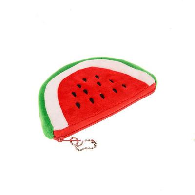 China Soft Cute Watermelon Velvet Coin Purse Soft Change Wallet For Kids for sale