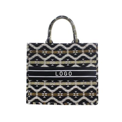 China Custom Design Handbags Wholesale Custom Book Tote Large Luxury Hand Bags Inspired Designer Bags Jacquard Fabric Handbags Women Famous Brands 2021 for sale