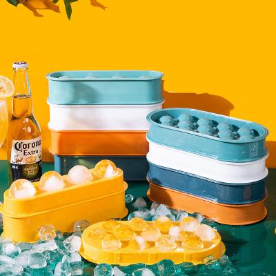 China Viable Round Colors Custom Logo Round Ice Cream Mold Portable Silicone Ice Ball Maker Ice Ball Cube Maker Mold Trays for sale