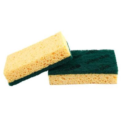 China Sustainable Wholesale Eco Universal Scratch Dish Wash Non Up Color Assorted Cleaning Scrub Natural Cellulose Sponge for sale