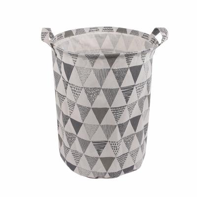 China Traditional Folding Round Folding Clothes Toy Basket Bucket Waterproof Organizer Large Capacity Laundry Basket Cartoon Storage Basket for sale