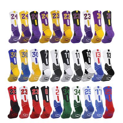 China Colorful Logo Colorful Sports Socks Mens Breathable Custom Athletic Socks Cycling Workout Mens Gym Terry Sport Sox Crew Bamboo For Man Sock for sale