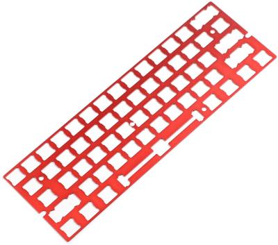 China Metal Mechanical Keyboard Aluminum Anodized Aluminum Setting 60% Keyboard DIY Gaming Accessories Board Plate Support (Red) for sale