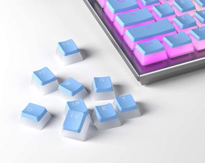 China Metal Double 108 (BLUE) Pulled PBT Pudding Keycaps Keyboard For Mechanical Gaming Keyboard MX Switches for sale