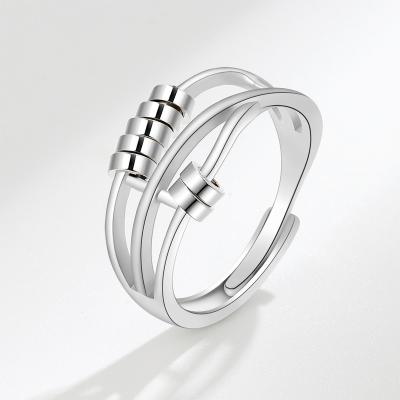 China CLASSIC Fashion Electroplate Man Ring Ornaments Suit Anxious Rotate Stainless Steel Woman Rings for sale