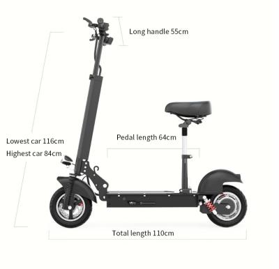 China 2020 China Citycoco Escooter Unisex Cheap Scooter USA Warehouse With Seat 48V 500W 10Inch E202 Pro Foldable Adult Cheap Electric Scooter for sale