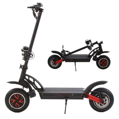 China Unisex Fast Electric Scooter Off Road 48v 17.5Ah 800w*2 Wheel Folding Electric Adult Scooter Double Spring Shock Absorption for sale