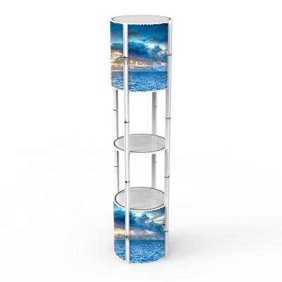 China Lightweight Unique Perfume Tornado Tower Rotating Aluminum Folded Display Stand for sale