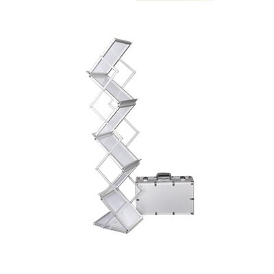 China Easy installation portable z-type modern floor acrylic brochure holder stands a4 with aluminum case for sale