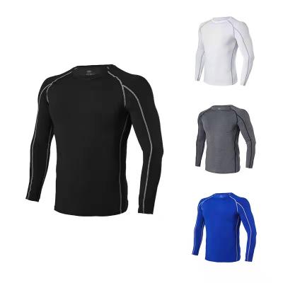 China Polyester T-shirt Individual Long Tight Men's PS Compression Custom Running Fitness T-shirt Breathable Fitness Wear for sale