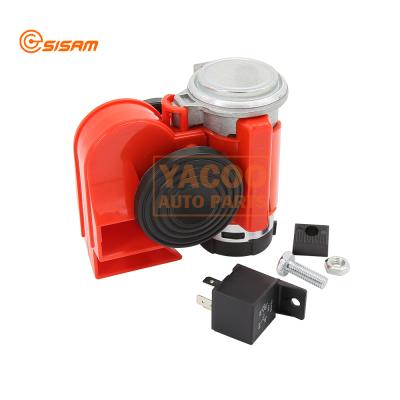 China ABS Single Pipe Red Color Car Musical Air Horn With Compressor Horn For Motorcycle for sale