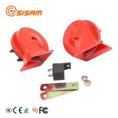 China Plastic Powerful Red Snail 95mm12v Auto Electric Musical Horn For Car Audio for sale