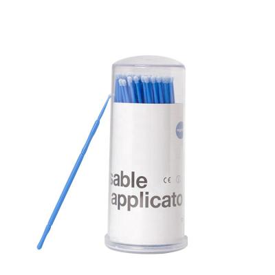 China 100PCS Berlin Applicator Lint Free Blue Plastic Disposable Micro Cotton Swabs for sale