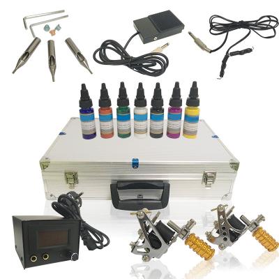 China Tattoo Artist BL New Complete Rotary Tattoo Machine Kits With 12 Pcs 15ml Plastic Bottles Tattoo Ink for sale