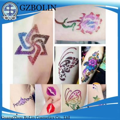 China BerLin Charming Glitter Powder Harmless Temporary Tattoo Skin Sticker For Body Art for sale