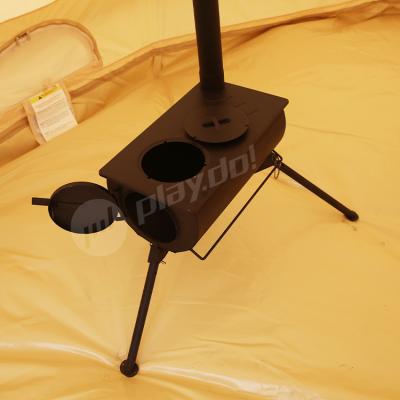 China Playdo factory price portable outdoor camping wood burning stove straight bracing type for glamping tent for sale