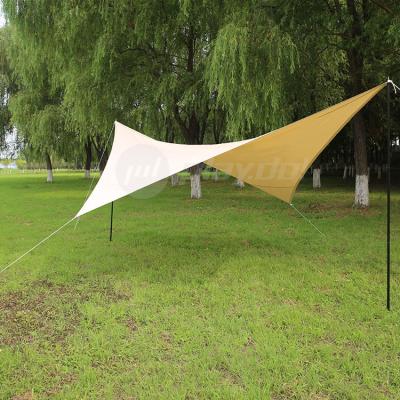 China Straight Tying Type Playdo Waterproof Polyester Fabric Tent Tarp With PU Coated Sun Shade, Triangle Sun Shade Sail for sale