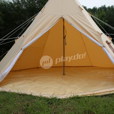 China Straight Tying Type Outdoor Teepee Tent Playdo Pyramid Glamping Teepee Tent Cotton Canvas Canvas For Adults for sale