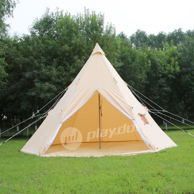 China Straight Tying Type Indian Teepee Tent Cotton Canvas Playdo Teepee Tent Ultralight Rise Camping Tent for sale