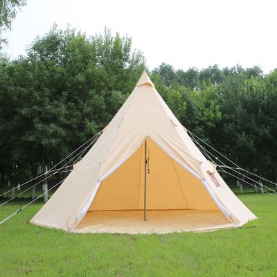 China Straight Tying Type Waterproof Indian Teepee Tent Playdo Style Big Size Teepee Tent For Family Camping Outdoor Bell Tent for sale