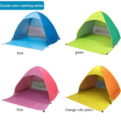 China Straight Tethering Type Folding Portable Automatic Instant Automatic Sun Shelter Pop Up Beach Tent For Beach for sale