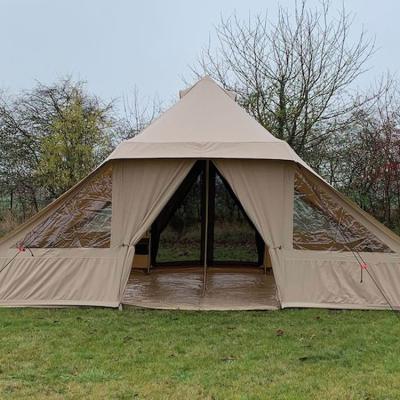 China Straight Tying Type Outdoor Playdo Tents Waterproof Cotton Canvas 4 Season Touareg Camping Tent For 8~10 Persons for sale