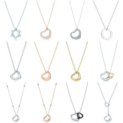 China Wholesale New CLASSIC CLASSIC 2021 925 Sterling Silver Heart Tiff Necklace 3 for TIF High Quality Jewelry for sale