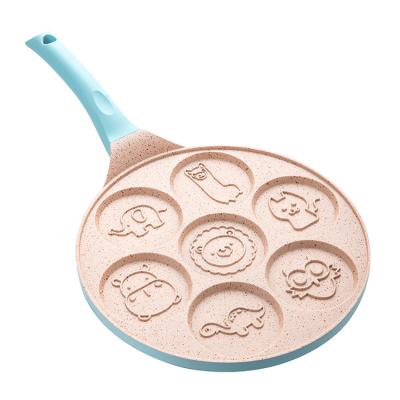 China Household Non-Stick Pan Fried Eggs Pancakes Dumplings Non-Stick Pot Seven-Hole Kitchen Supplies Pot Breakfast Pot Graphics Home Transient Animals for sale