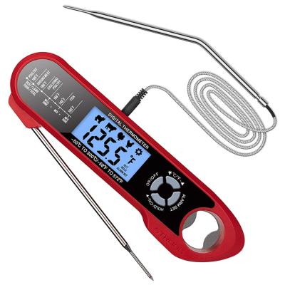 中国 With Flashlight With Flashlight Food Thermometer Double-probe American Best-Selling Barbecue Meat Selection Folding Waterproof Cooking Thermometer 販売のため