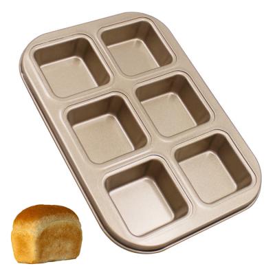 Κίνα Sustainable Products China Best Selling Eco-Friendly Carbon Steel Kitchen Stick No 6 Cup Round Muffin Cake Baking Tray Pan For Oven Baking προς πώληση