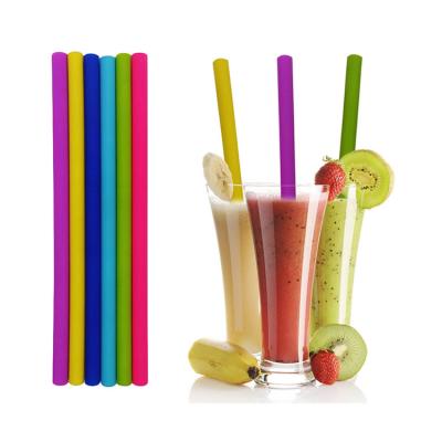 Chine Amazon Success 2021 Viable Silicone 6PCS Straws Straight Bend Reusable Straws With 1 Juice Cleaning Brush à vendre