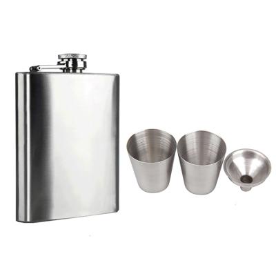 China 2021 Hot Sale Food Safe Amazon Bar Instrument Liquor Whiskey Kettle Kettle Food Funnel Cup 2021 Set Stainless Steel Hip 6OZ Flask for sale