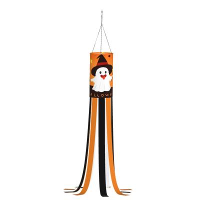 China Funny Celebration Halloween Ghost Flag Face Hairdryer Polyester Double-Sided Printing Flag Ornament Amazon Halloween Decorations for sale