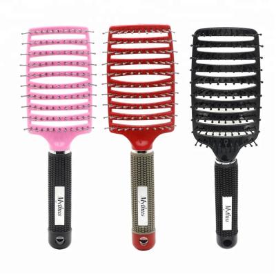 China Vent Private Label Colored Hair Brush Vented Hair Styling Nylon Wave Brush for sale