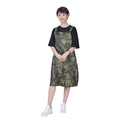 China Round Collar Design Custom Camouflage Professional Men Barber Apron For Women And Anti Static Waterproof Salon Aprons Stylist for sale