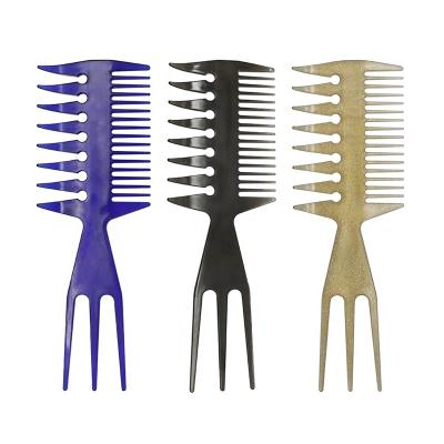 China Special Design Teasing Professional Men's Hairdresser Comb Three Side Wave Comb Detangling Tooth Oil Tinting Wide Wide Comb for sale