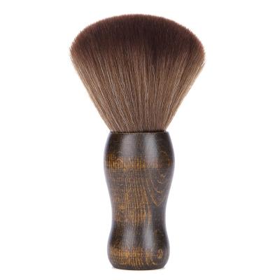 China Hairdresser Soft Clean High End Wood Handle Dust Brush Fiber Hair Shaving Brush Wool Neck Bristle Brush Broken Hair Sweep Brush for sale