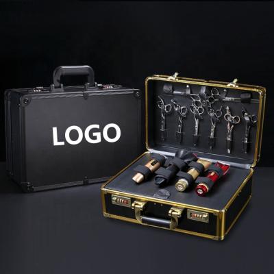 China Large Capacity Barber Shop Waterproof Shockproof Hairdressing Tools Suitcase Private Logo PVC Waterproof Salon Tool Empty Case for sale