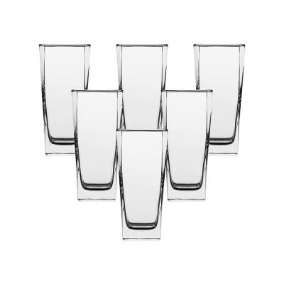 China New Classic / Postmodern 6 PK 9 Ounce Drinking Glasses With Heavy Duty Square Bottom For Bars for sale