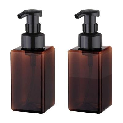 China Personal Care 15 oz Brown Body Wash Glass Bottle Foaming Glass Soap Dispenser Bottle For Liquid Soap for sale