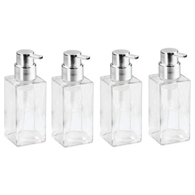 China Modern Personal Care Square Hand Soap Dispenser Glass Refillable Foaming Pump Bottle for sale