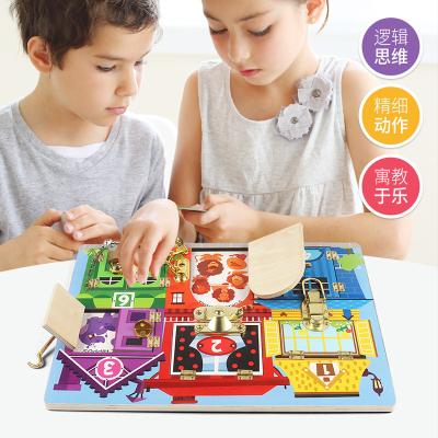 China Preschool Educational Toys Early Education Puzzle Open Busy Toy Children's Busy Board Door Lock Panel for sale