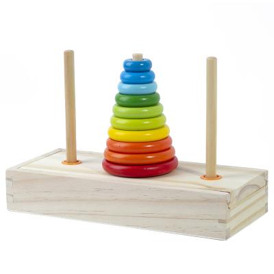 China DIY Toy Set High Quality Kids Educational Non-Toxic Wooden Puzzle Tower Toys Custom Block Set for sale