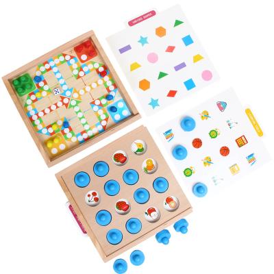 China Wooden Montessori Toy Logical Memory Brain Memory Box Funny Educational Thinking Matching Card Game Chess for sale