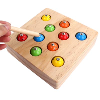 China Improve Child's Ability Manual Children's Games Fishing Toy Game Kids 3D Wooden Magnetic Fishes Baby Kids Educational Toys Gifts for sale