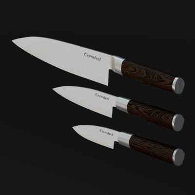 Κίνα Cerasteel Knife 3 Set(3.5''paring, 5''utility, 8''santoku ) προς πώληση