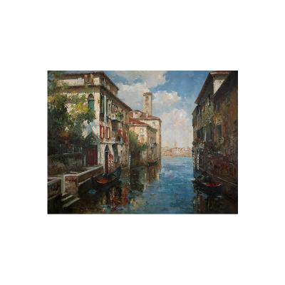 China Art Deco Paintings Architectural Landscape Painting Canvas and Wall Arts Painting Custom Modern Wall Art Ancient City Rivers for sale